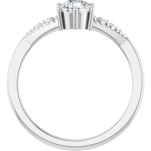 Platinum 5.2 mm Round 1/10 CTW Lab-Grown Diamond Semi-Set Ring – image 3