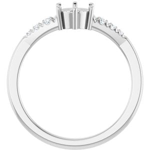 Sterling Silver 5.2 mm Round 1/10 CTW Natural Diamond Semi-Set Ring – image 4