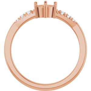 14K Rose Gold 5.2 mm Round 1/10 CTW Lab-Grown Diamond Semi-Set Ring – image 4