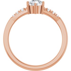 10K Rose Gold 5.2 mm Round Ring Mounting – image 3