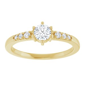 18K Yellow Gold 4.4 mm Round Ring Mounting – image 5