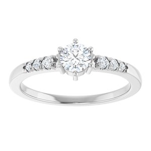 18K White Gold 4.4 mm Round Ring Mounting – image 5