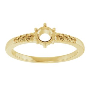 14K Yellow Gold 4.4 mm Round Ring Mounting – image 6