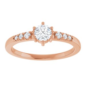 18K Rose Gold 4.4 mm Round Ring Mounting – image 5