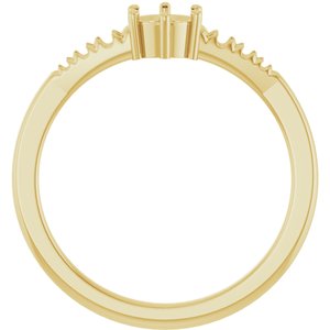 10K Yellow Gold 4.4 mm Round Ring Mounting – image 4
