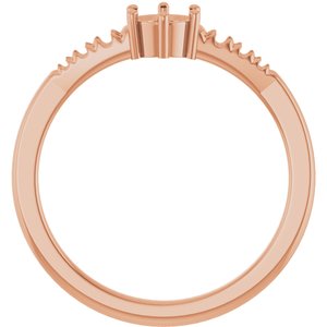 18K Rose Gold 4.4 mm Round Ring Mounting – image 4
