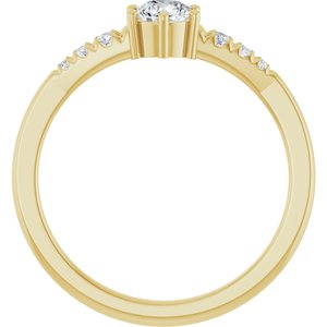10K Yellow Gold 4.4 mm Round Ring Mounting – image 3