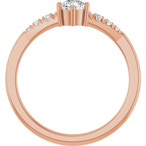 18K Rose Gold 4.4 mm Round Ring Mounting – image 3