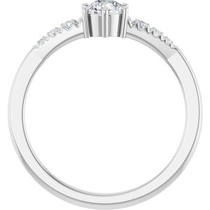10K White Gold 4.4 mm Round Ring Mounting – image 3