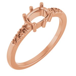 14K Rose Gold 6.5x4.5 mm Elongated Cushion Ring Mounting – image 2