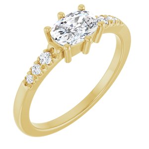 10K Yellow Gold 6.5x4.5 mm Elongated Cushion Ring Mounting