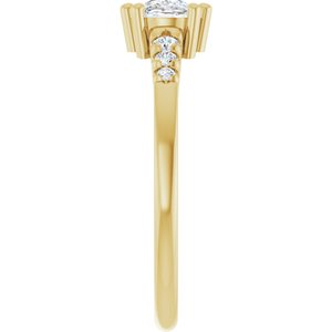 10K Yellow Gold 6.5x4.5 mm Elongated Cushion Ring Mounting – image 7
