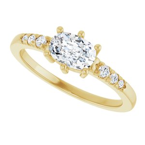 18K Yellow Gold 6.5x4.5 mm Elongated Cushion Ring Mounting – image 8