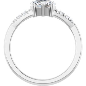 10K White Gold 7x5 mm Oval Ring Mounting – image 3