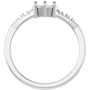 10K White Gold 7x5 mm Oval Ring Mounting – image 4