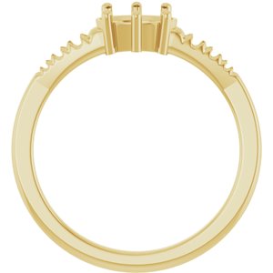 18K Yellow Gold 7x5 mm Oval Ring Mounting – image 4
