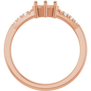 14K Rose Gold 7x5 mm Oval 1/10 CTW Lab-Grown Diamond Semi-Set Ring – image 4
