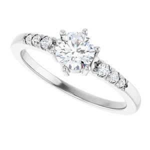 10K White Gold 5.2 mm Round Ring Mounting – image 8