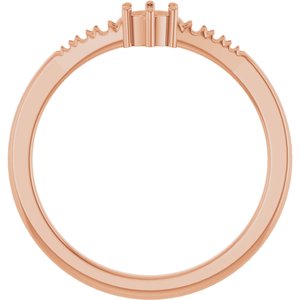 10K Rose Gold 3.4 mm Round Ring Mounting – image 4
