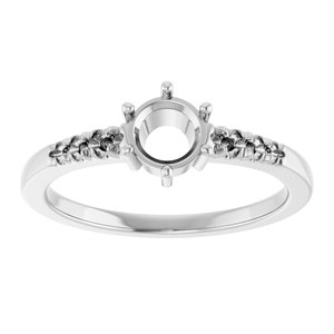Sterling Silver 5.2 mm Round Ring Mounting – image 6