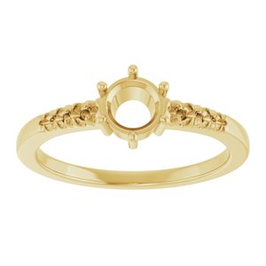 14K Yellow Gold 5.2 mm Round Ring Mounting – image 6