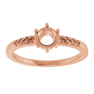14K Rose Gold 5.2 mm Round Ring Mounting – image 6