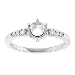 Sterling Silver 5.2 mm Round 1/10 CTW Lab-Grown Diamond Semi-Set Ring – image 6