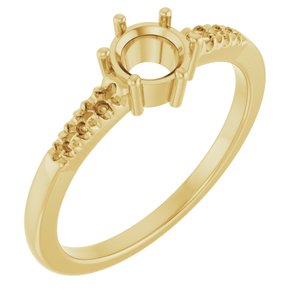 14K Yellow Gold 5.2 mm Round Ring Mounting – image 2