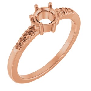 10K Rose Gold 5.2 mm Round Ring Mounting – image 2