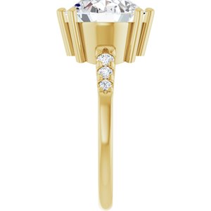 14K Yellow Gold 12x10 mm Oval Ring Mounting – image 7