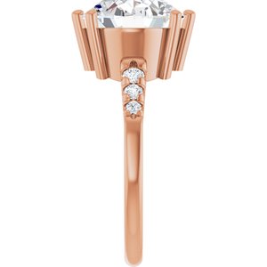 18K Rose Gold 12x10 mm Oval Ring Mounting – image 7