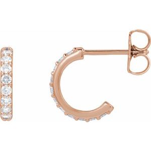14K Rose Gold 1/3 CTW Natural Diamond 11.6 mm Hoop Earrings