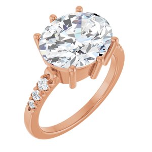 18K Rose Gold 12x10 mm Oval Ring Mounting