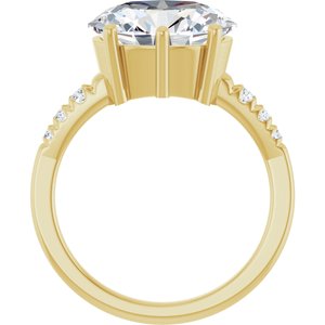 14K Yellow Gold 12x10 mm Oval Ring Mounting – image 3