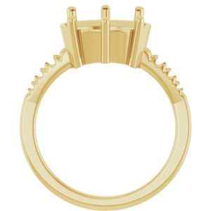 18K Yellow Gold 12x10 mm Oval Ring Mounting – image 4