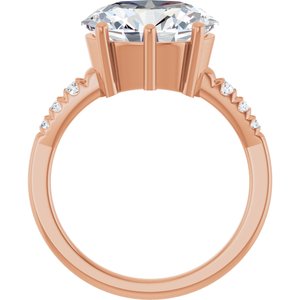 18K Rose Gold 12x10 mm Oval Ring Mounting – image 3
