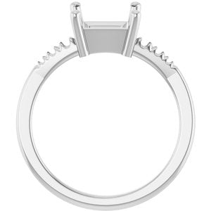 Continuum Sterling Silver 6.5x6.5 mm Square Ring Mounting – image 4