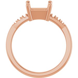 10K Rose Gold 6.5x6.5 mm Square Ring Mounting – image 4
