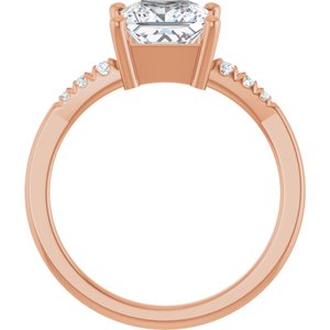 18K Rose Gold 6.5x6.5 mm Square Ring Mounting – image 3