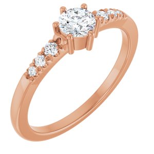 10K Rose Gold 4.4 mm Round Ring Mounting