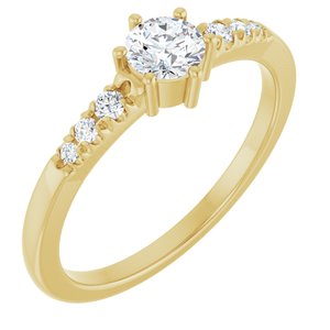 14K Yellow Gold 4.4 mm Round Ring Mounting