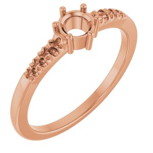 10K Rose Gold 4.4 mm Round Ring Mounting – image 2