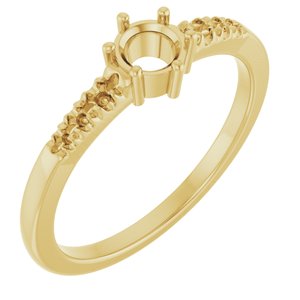 18K Yellow Gold 4.4 mm Round Ring Mounting – image 2