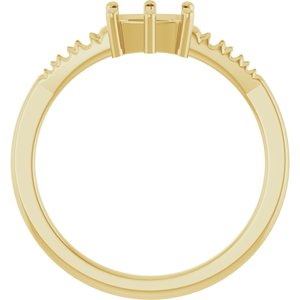 18K Yellow Gold 6.5x4.5 mm Elongated Cushion Ring Mounting – image 4
