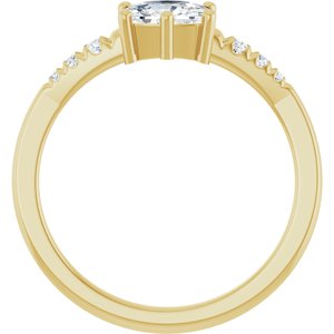 10K Yellow Gold 6.5x4.5 mm Elongated Cushion Ring Mounting – image 3