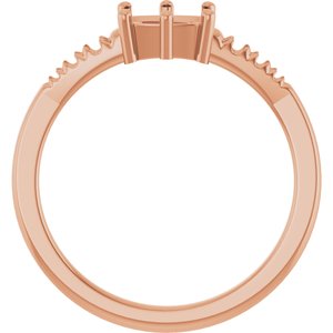 18K Rose Gold 6.5x4.5 mm Elongated Cushion Ring Mounting – image 4