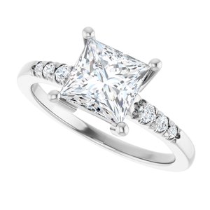 Sterling Silver 6.5x6.5 mm Square Ring Mounting – image 8