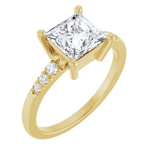 14K Yellow Gold 6.5x6.5 mm Square Ring Mounting