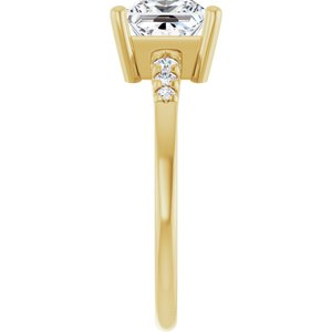 14K Yellow Gold 6.5x6.5 mm Square Ring Mounting – image 7