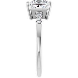 Continuum Sterling Silver 6.5x6.5 mm Square Ring Mounting – image 7